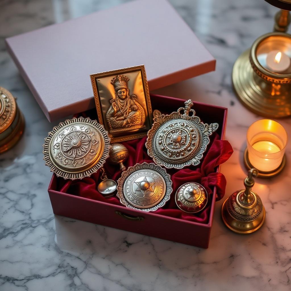 Silver Puja Keepsake Box